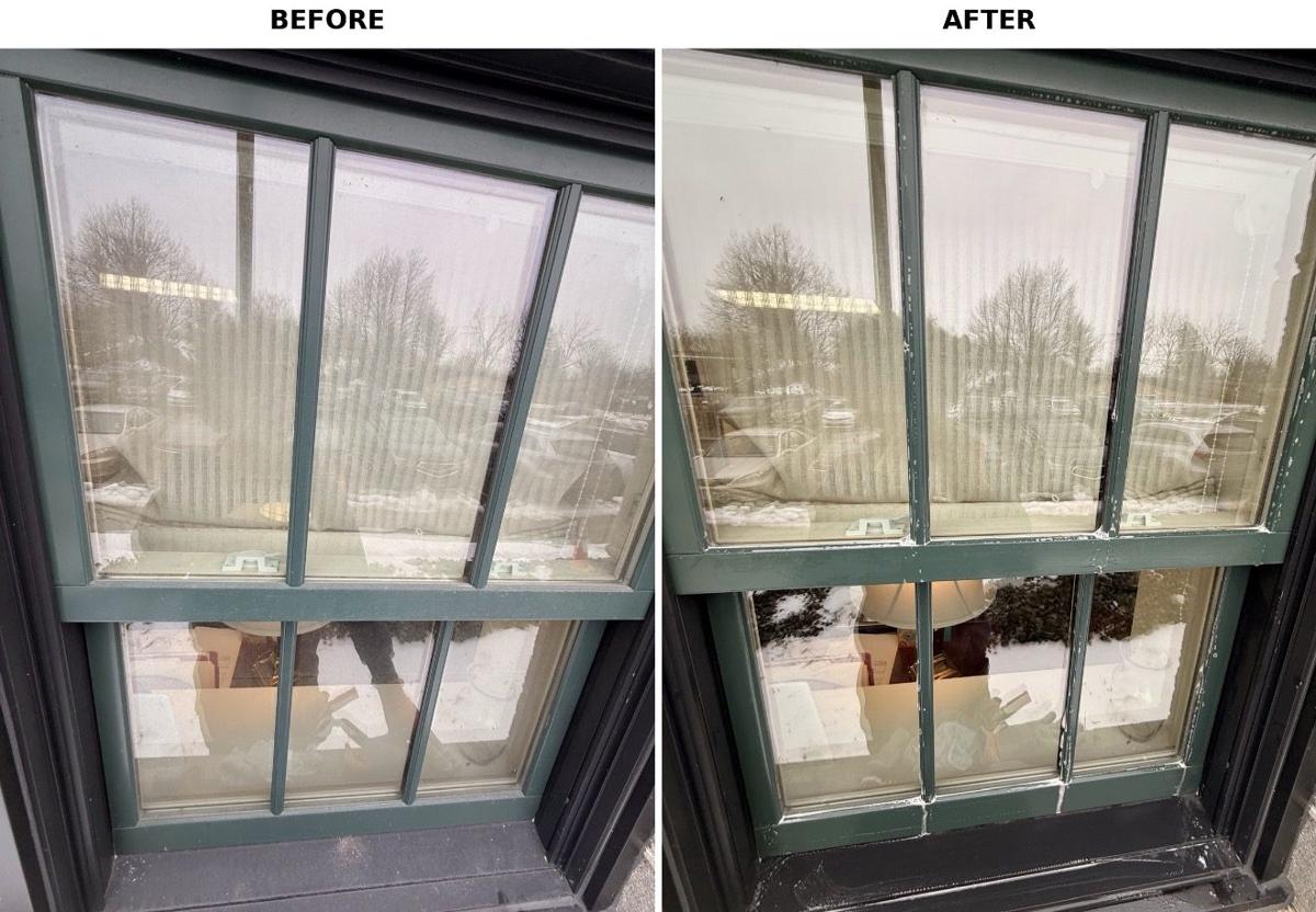 Commercial cleaning before and after from a real Clearview job