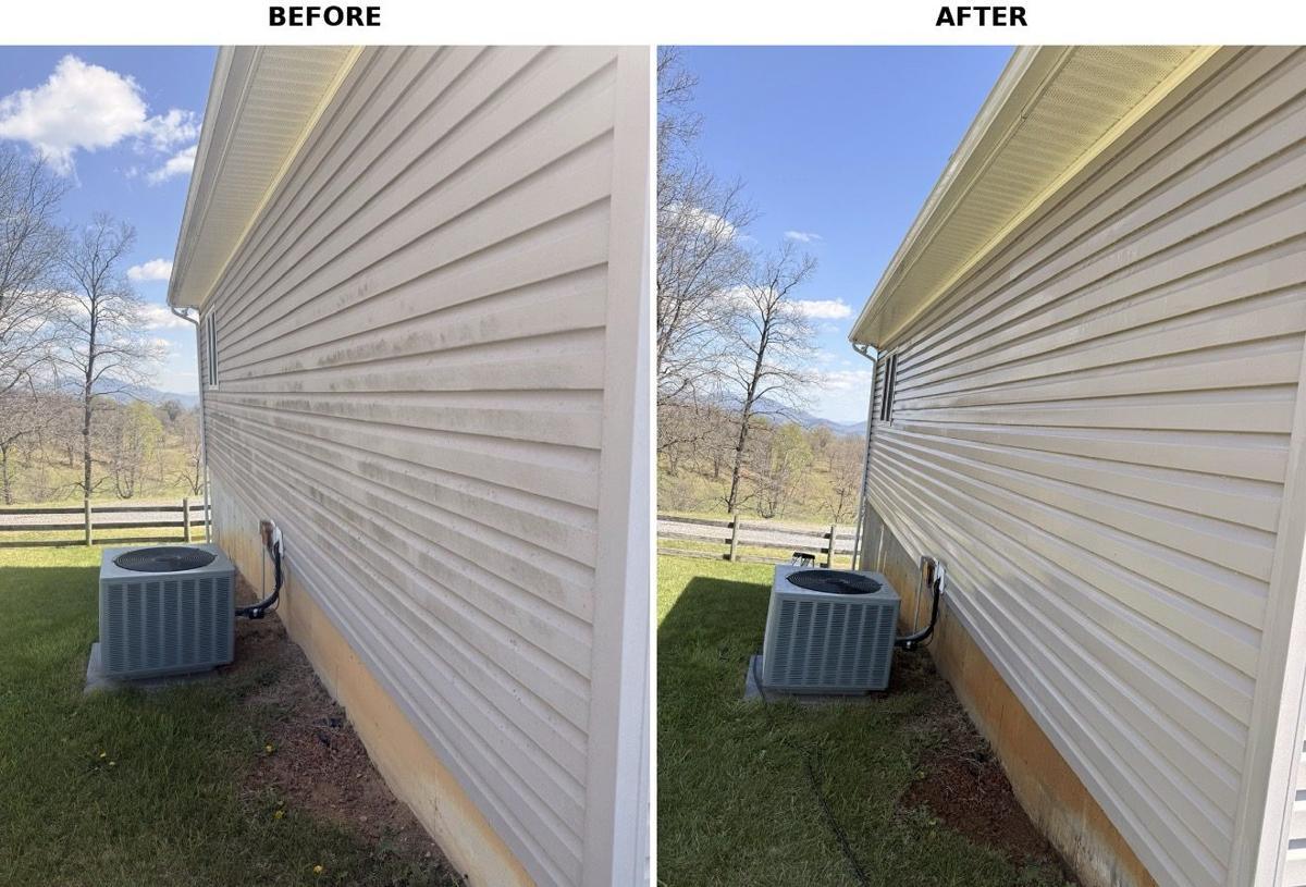 House washing before and after from a real Clearview job