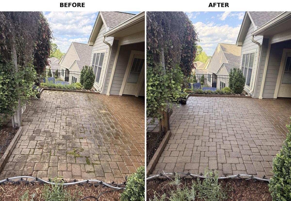 Pressure washing before and after from a real Clearview job