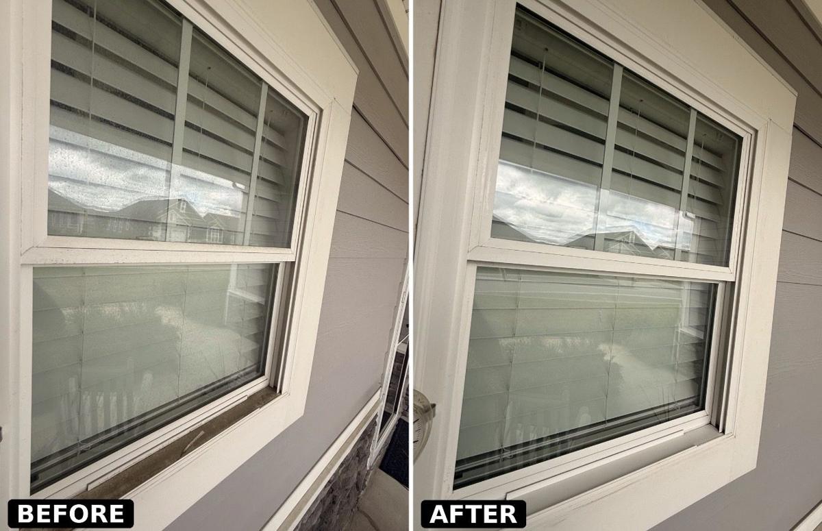 Window cleaning before and after from a real Clearview job